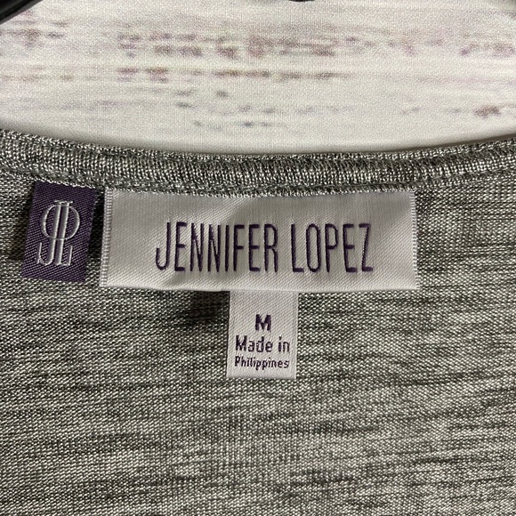 Was💲15! EUC Jennifer Lopez sparkly silver ruched wrap top women’s medium - Picture 10 of 16